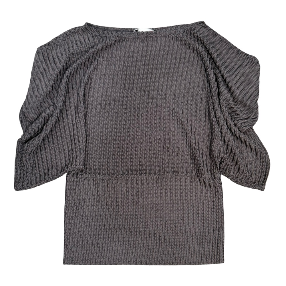 Charcoal Ribbed Knit Top